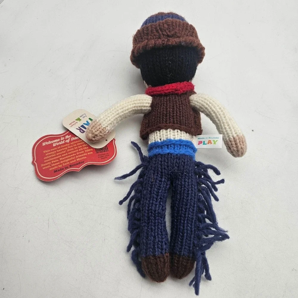 Dandy Pals Cowboy Knit Plush Stuffed Doll Toy Small Wool Handmade Ecuador